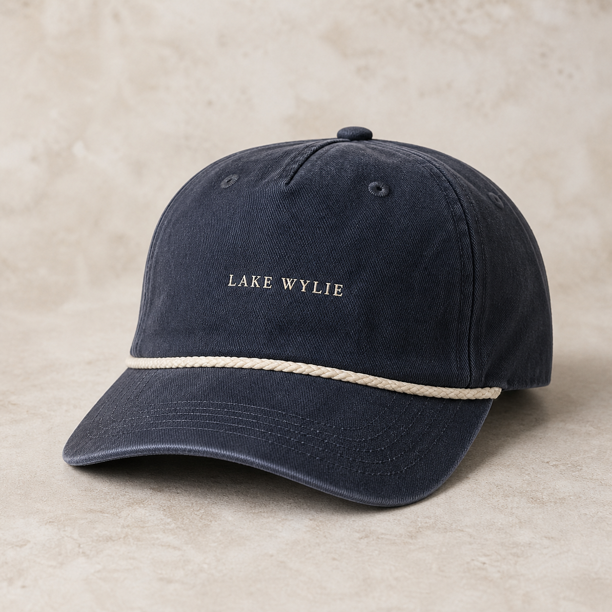 Navy Lake Wylie rope cap